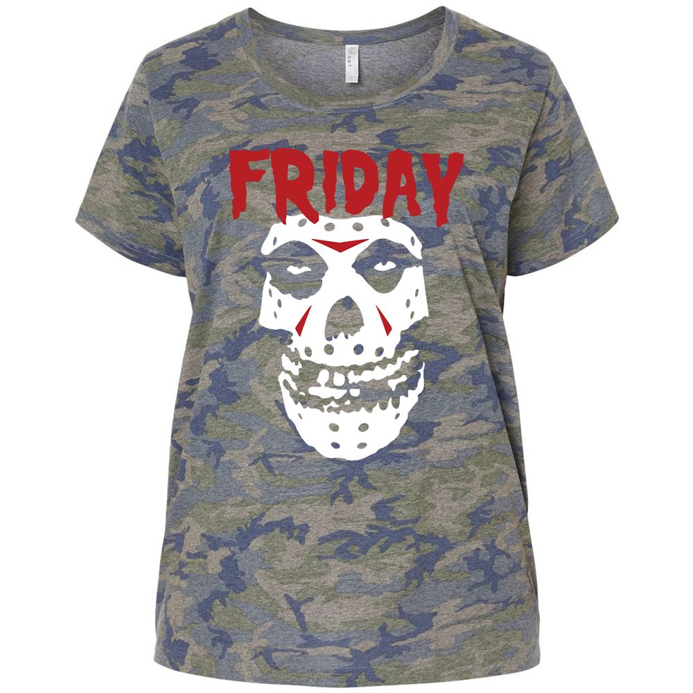 Ladies Curvy Jersey - R6UYWGQX - Vintage Camo - 5