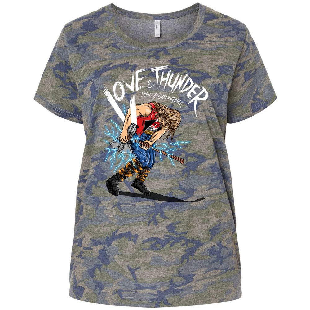 Ladies Curvy Jersey - HPAFM814 - Vintage Camo - 5