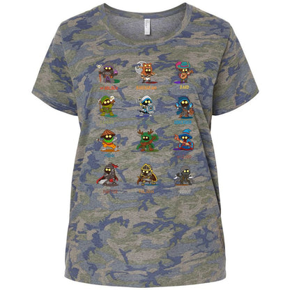 Ladies Curvy Jersey - PZMY6H8Q - Vintage Camo - 5