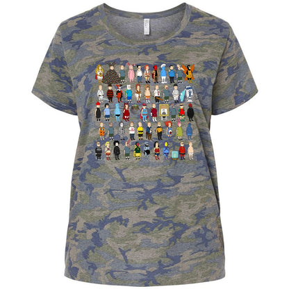 Ladies Curvy Jersey - JSDJCHQP - Vintage Camo - 5