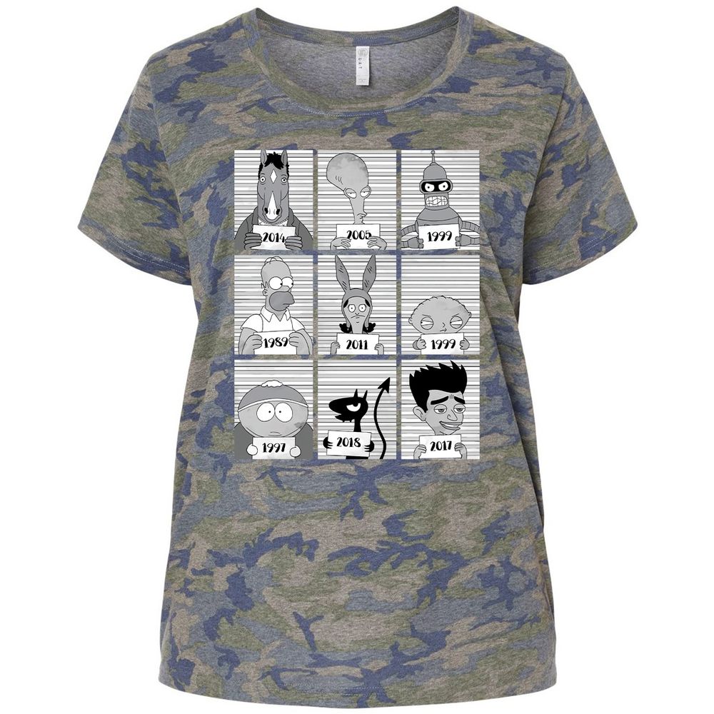 Ladies Curvy Jersey - 3JNDMLU2 - Vintage Camo - 5