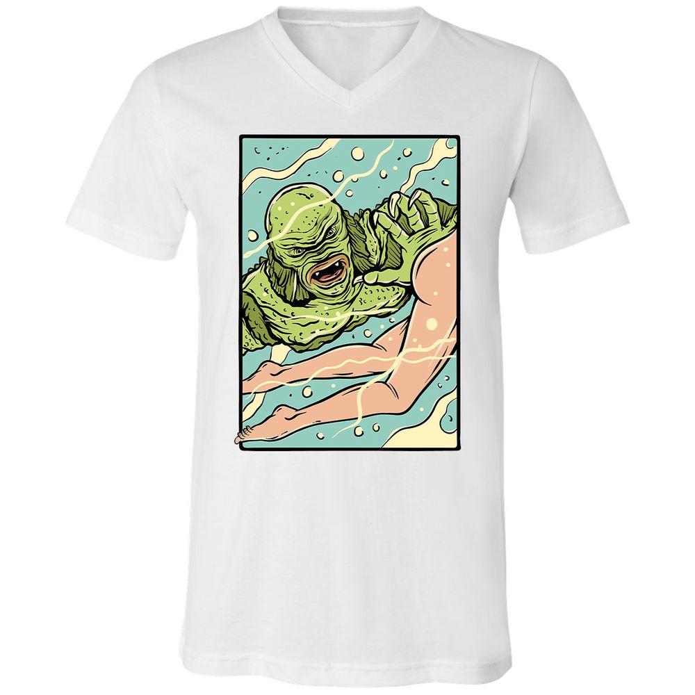 Unisex V-Neck T-Shirt - 6R6AJ4QU - White - 5