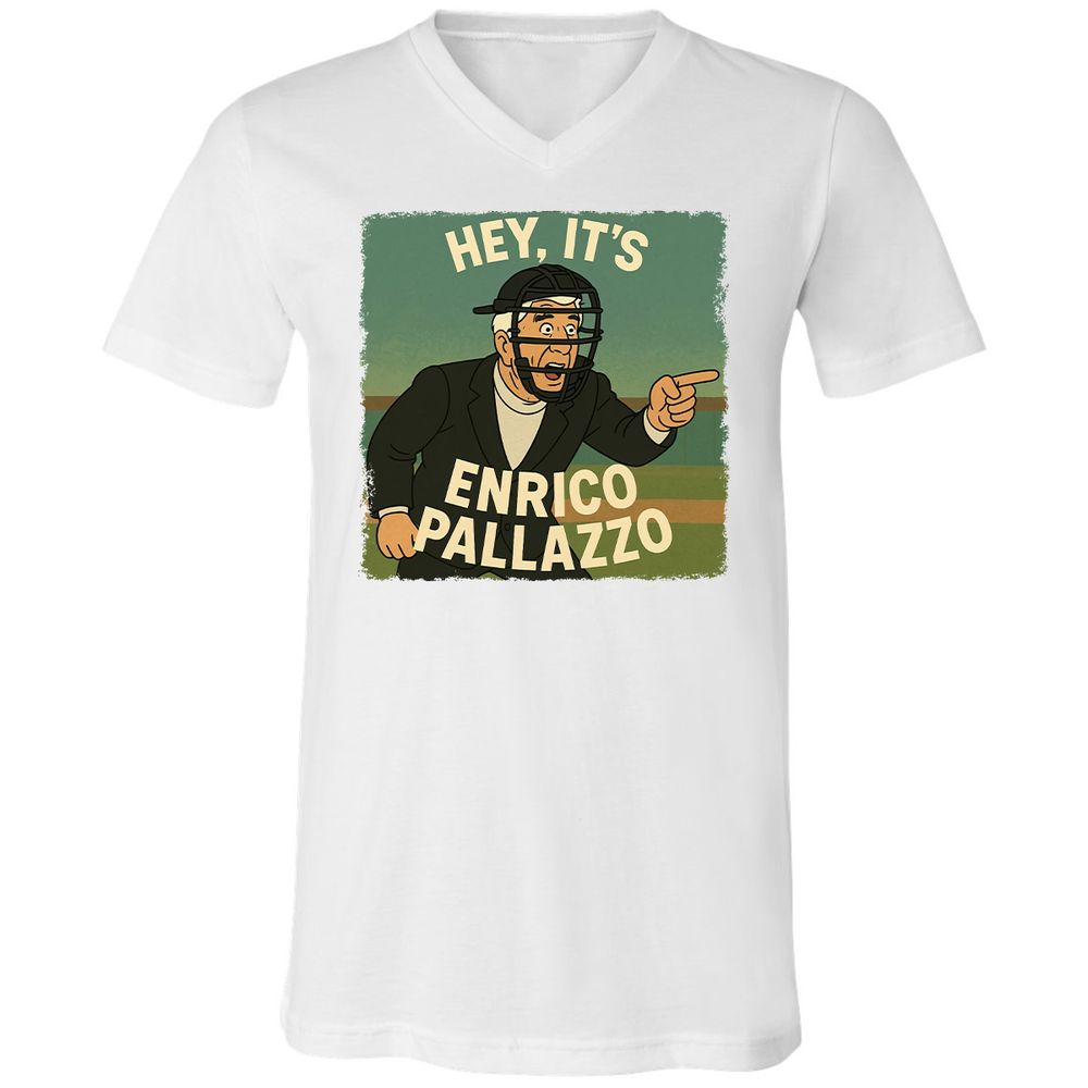Unisex V-Neck T-Shirt - T1Q3MDH7 - White - 5