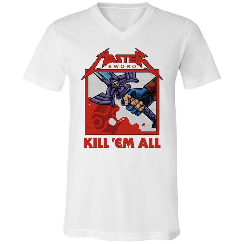Unisex V-Neck T-Shirt - KDNRBUK7 - White - 5