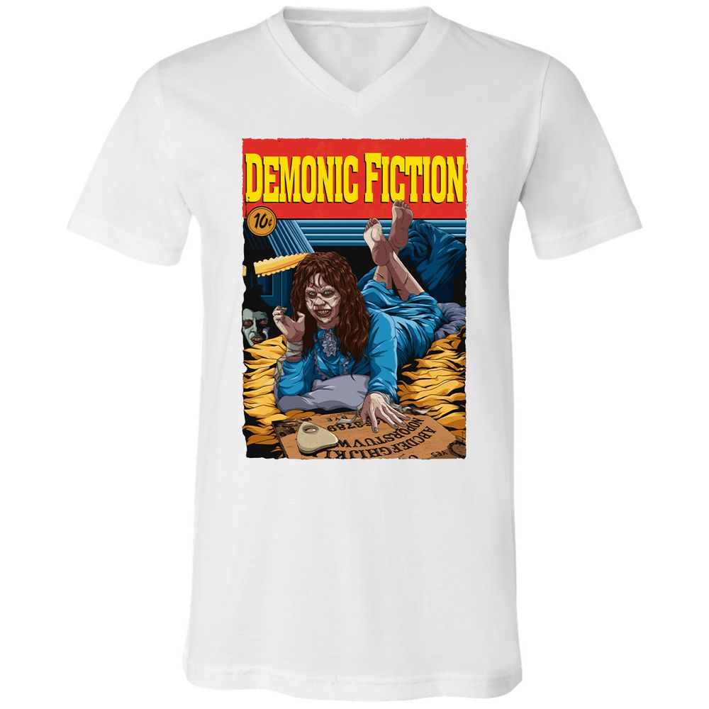 Unisex V-Neck T-Shirt - L3DKFL9Y - White - 5