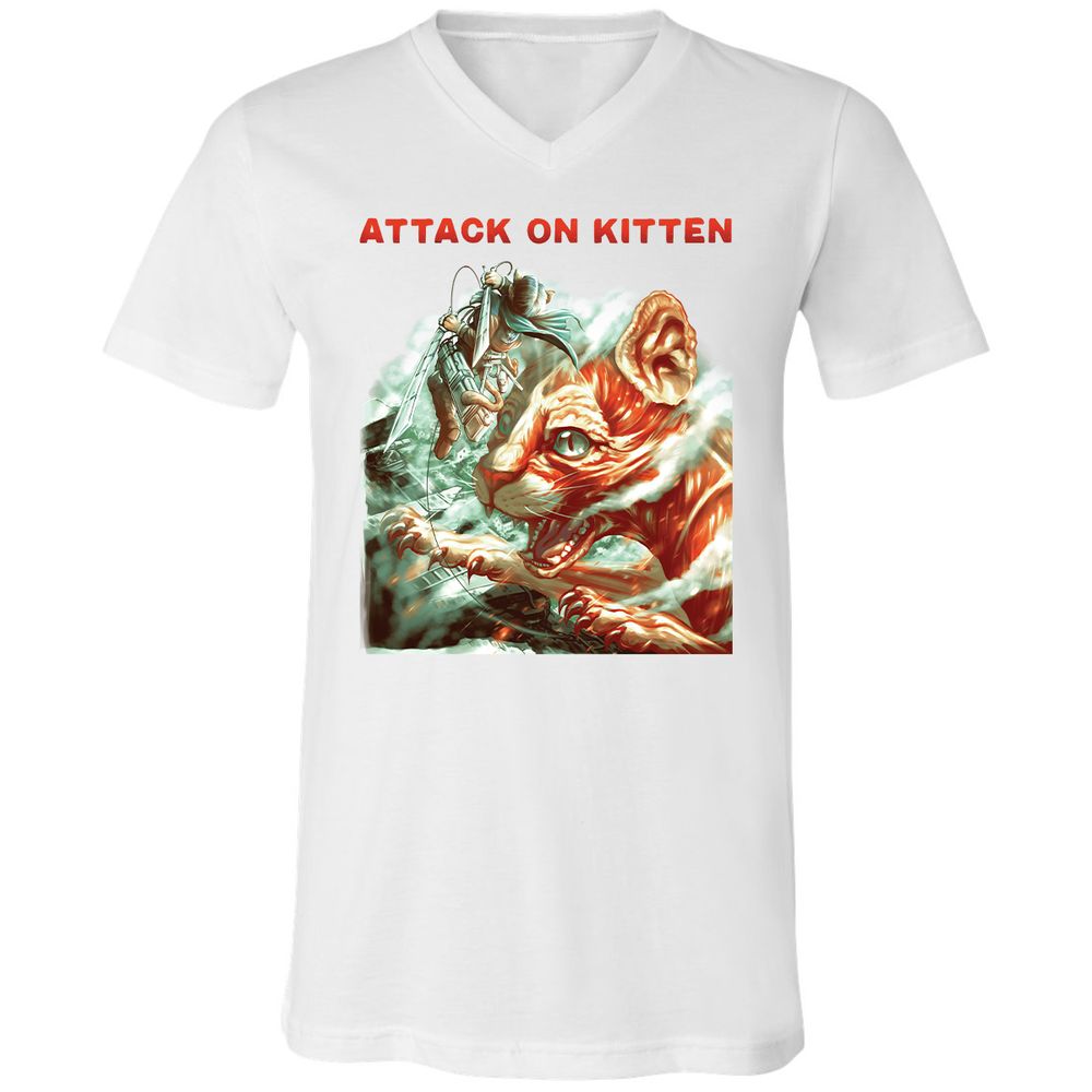 Unisex V-Neck T-Shirt - YSMT8Z6F - White - 5