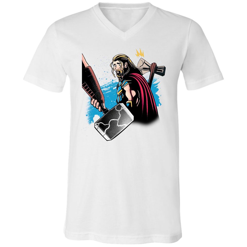 Unisex V-Neck T-Shirt - R4BTFEFH - White - 5