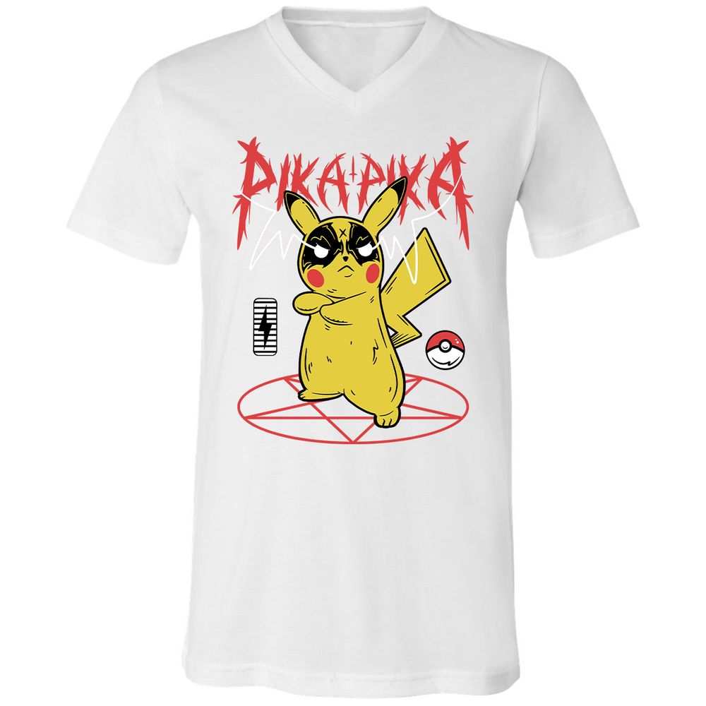 Unisex V-Neck T-Shirt - B5T1ZES6 - White - 5