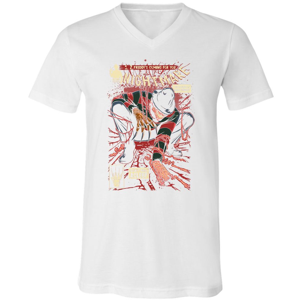 Unisex V-Neck T-Shirt - QS47BQ7H - White - 5