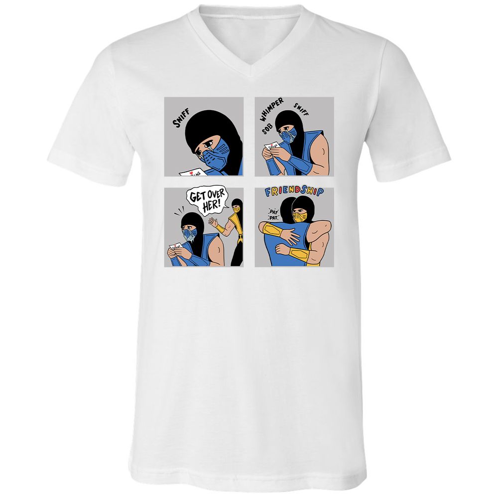 Unisex V-Neck T-Shirt - 77UYTX1L - White - 5
