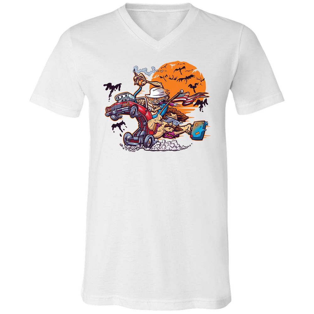 Unisex V-Neck T-Shirt - KZKCJ1RN - White - 5