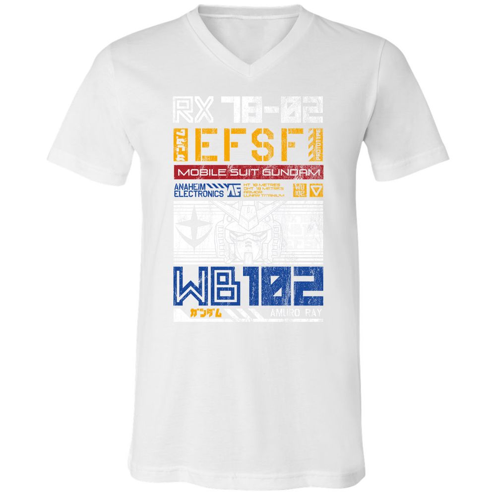 Unisex V-Neck T-Shirt - RG7XS5CD - White - 5