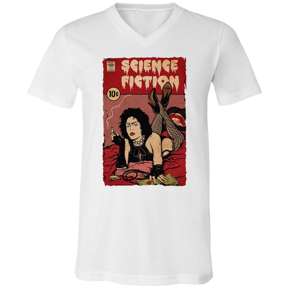 Unisex V-Neck T-Shirt - BDRC7EDK - White - 5