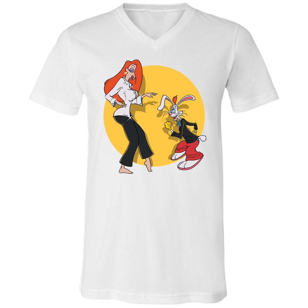 Unisex V-Neck T-Shirt - T273WPU5 - White - 5