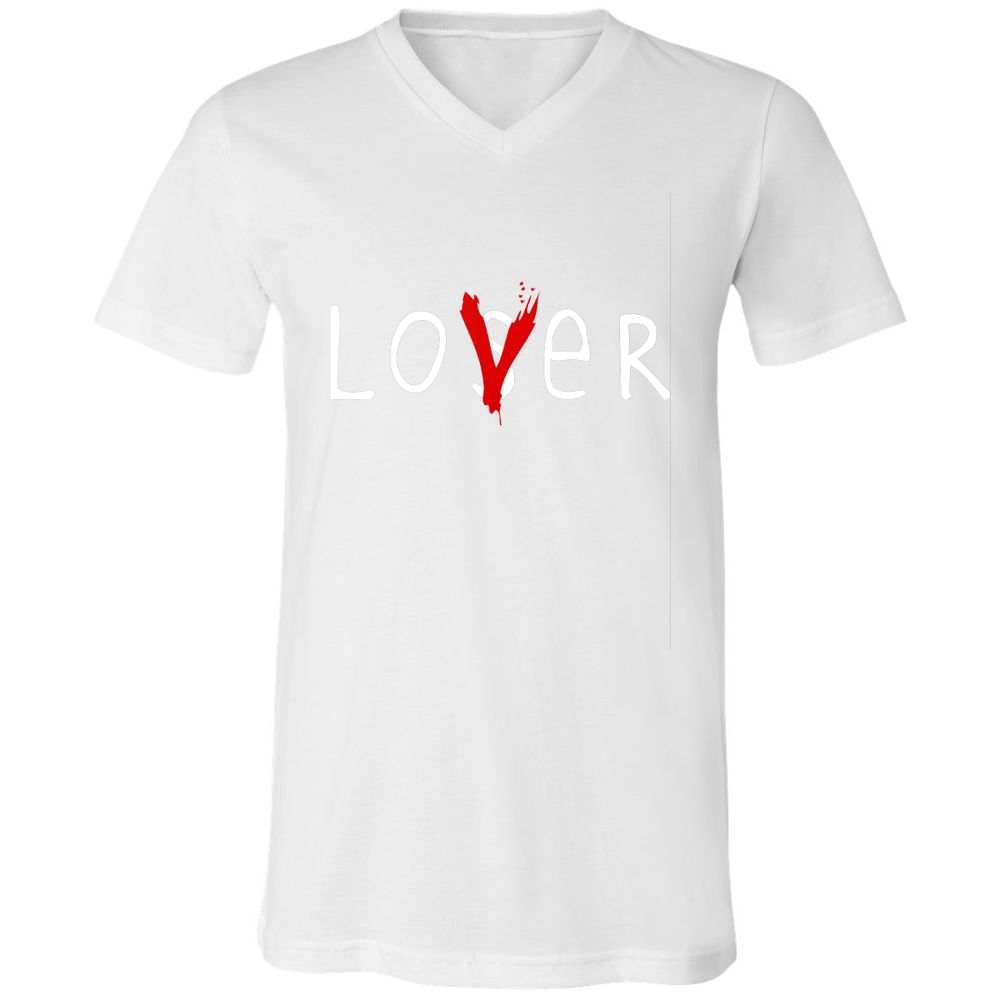 Unisex V-Neck T-Shirt - TMTKB7GG - White - 5