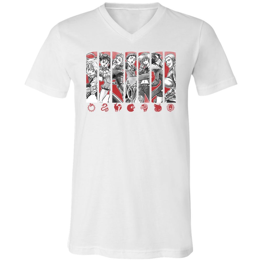 Unisex V-Neck T-Shirt - 5TF86N33 - White - 5