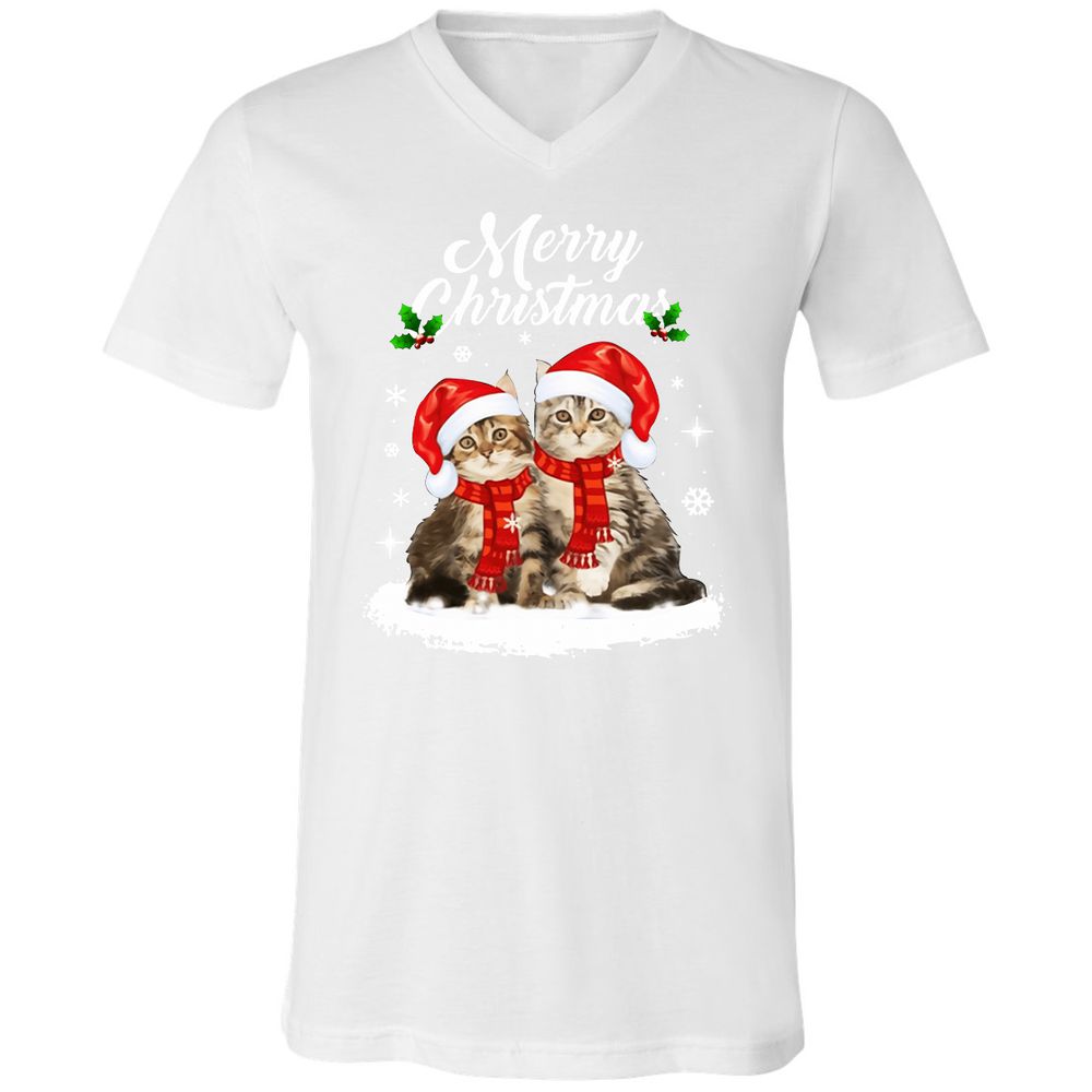 Unisex V-Neck T-Shirt - 7KWZGAJS - White - 5