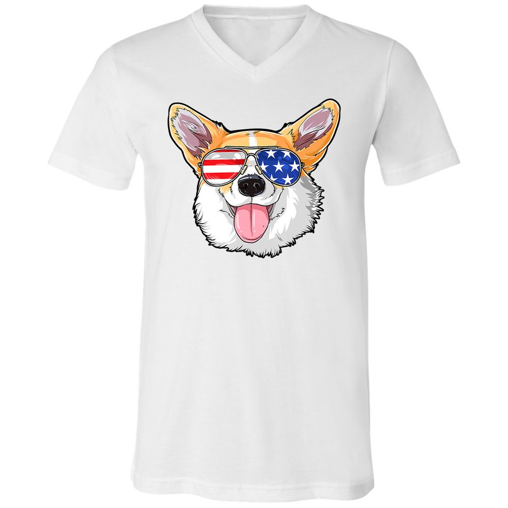 Unisex V-Neck T-Shirt - Z7UHBU8C - White - 5