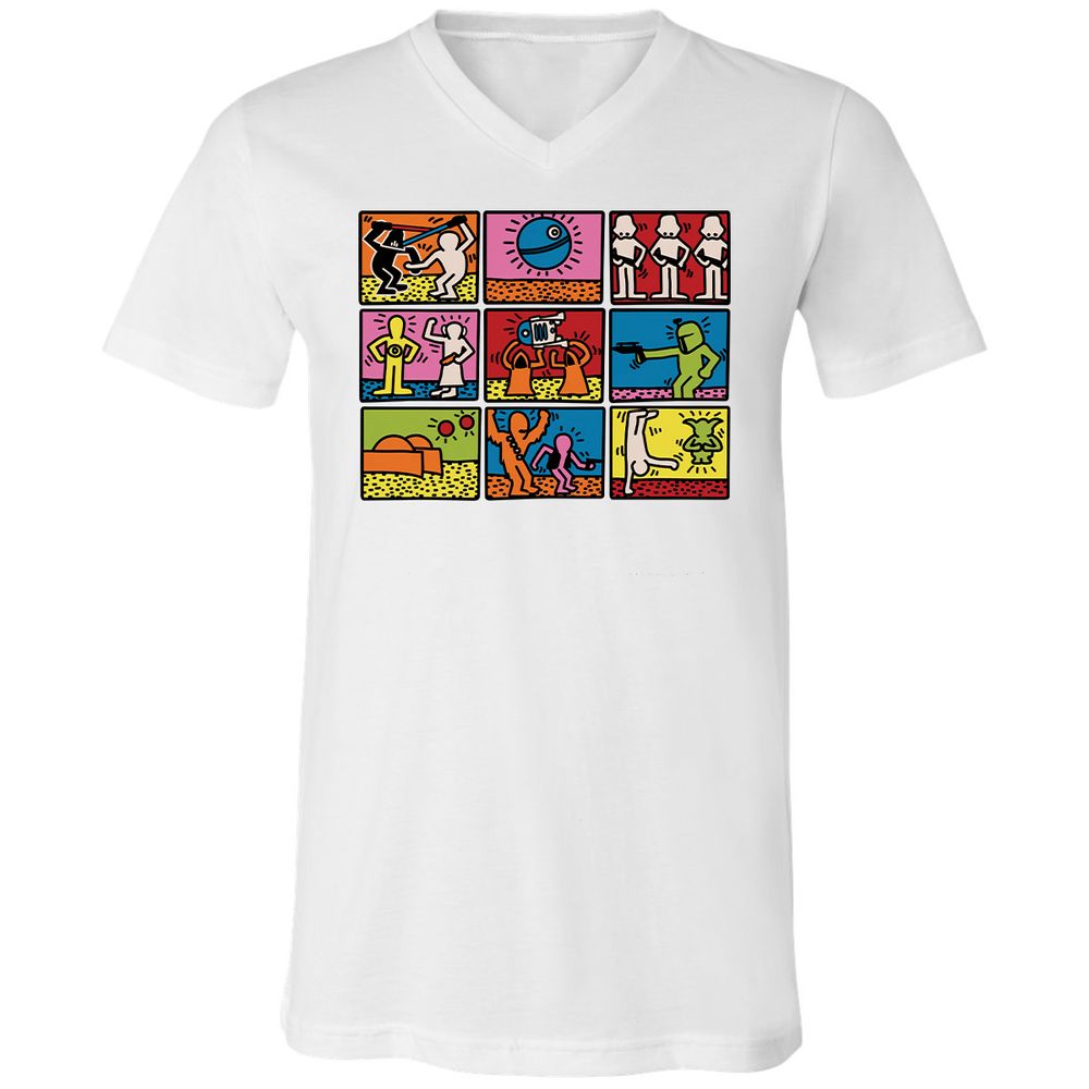 Unisex V-Neck T-Shirt - B3XSFHCD - White - 5