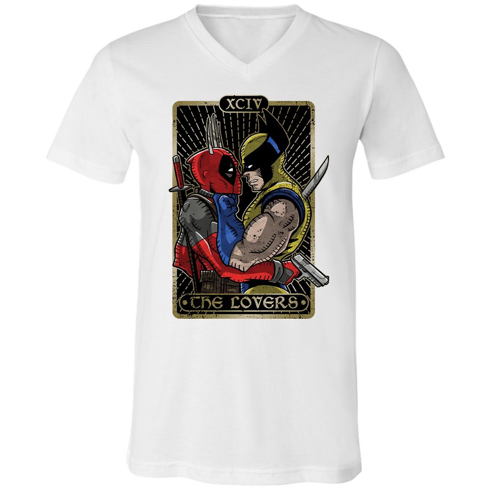 Unisex V-Neck T-Shirt - 7Q3JFNUZ - White - 5