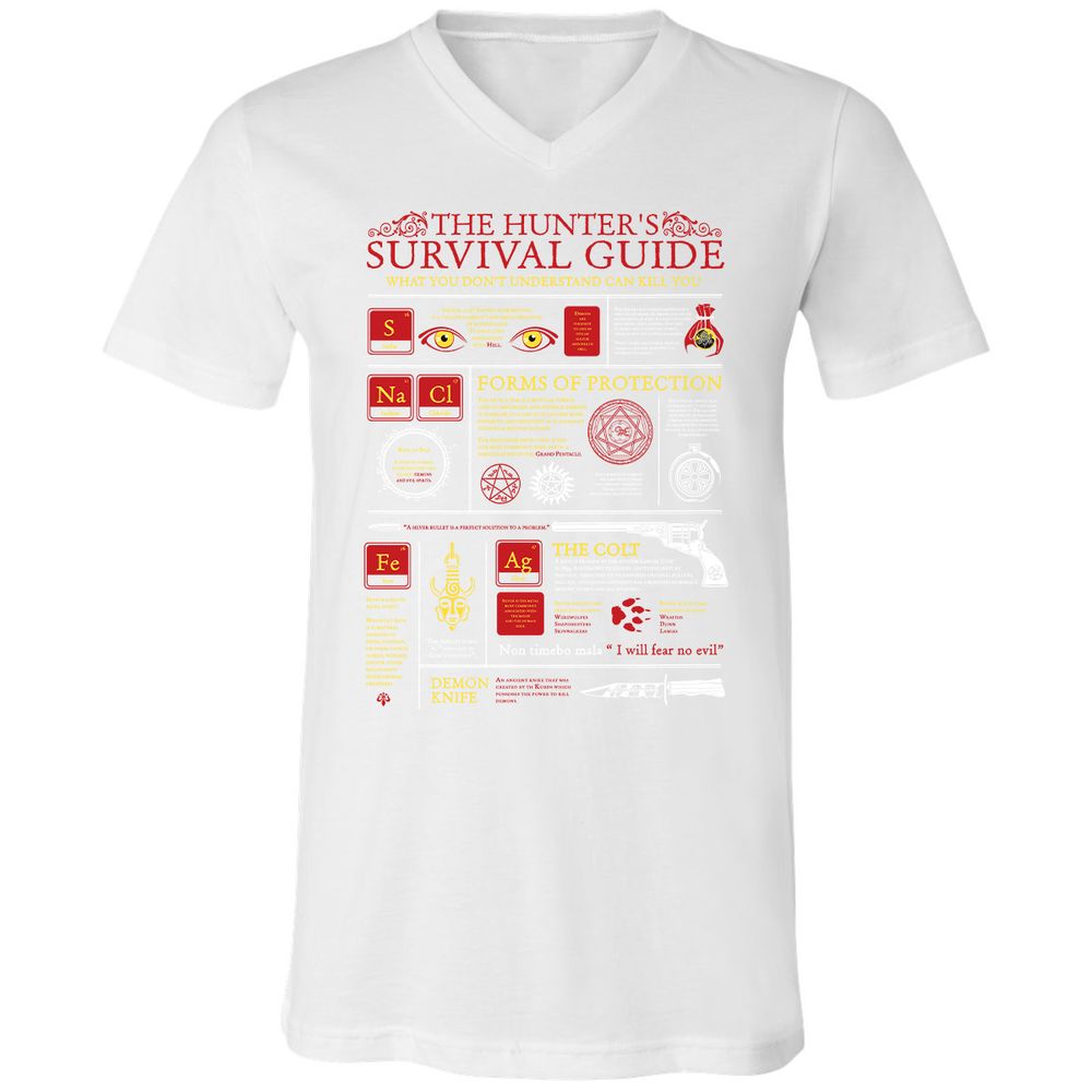 Unisex V-Neck T-Shirt - 674EM5HJ - White - 5
