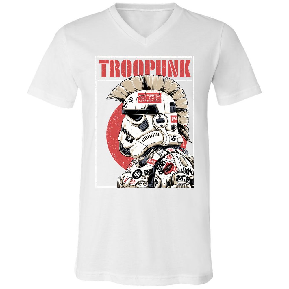 Unisex V-Neck T-Shirt - LF3XM8ZE - White - 5