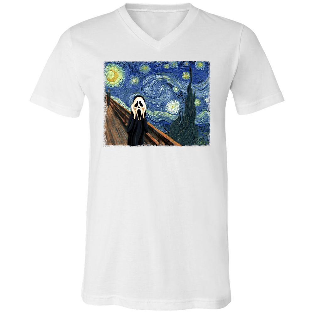 Unisex V-Neck T-Shirt - 6UFDKYBR - White - 5