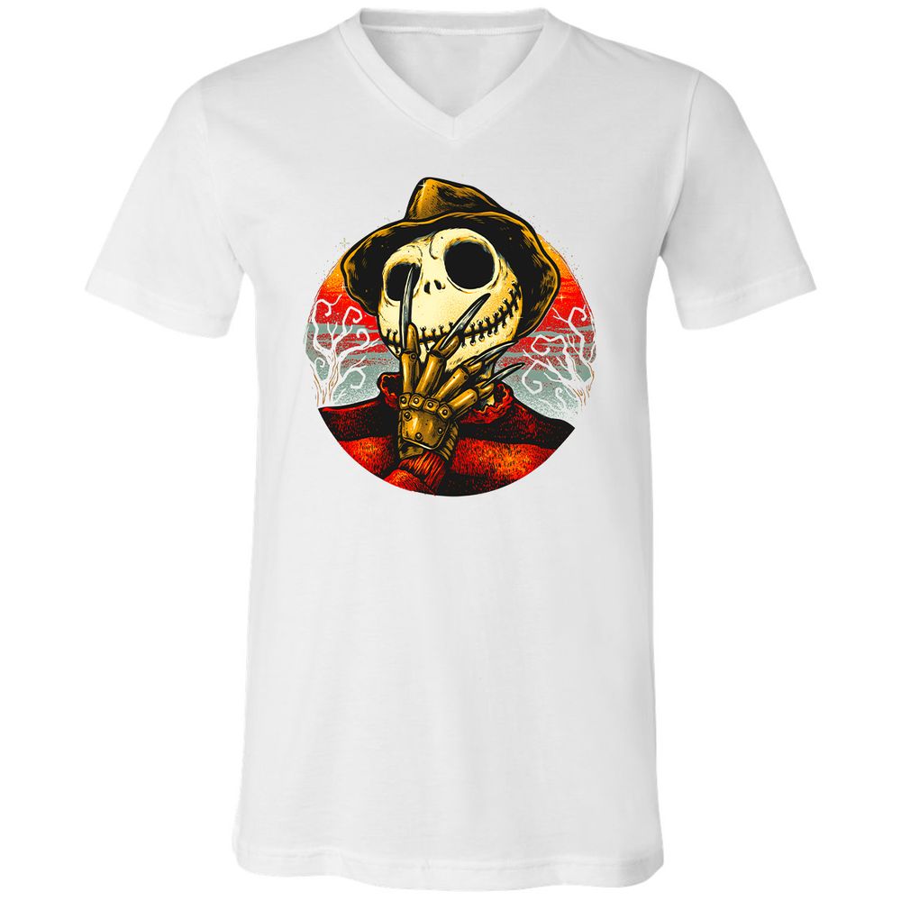 Unisex V-Neck T-Shirt - QETYJYF4 - White - 5