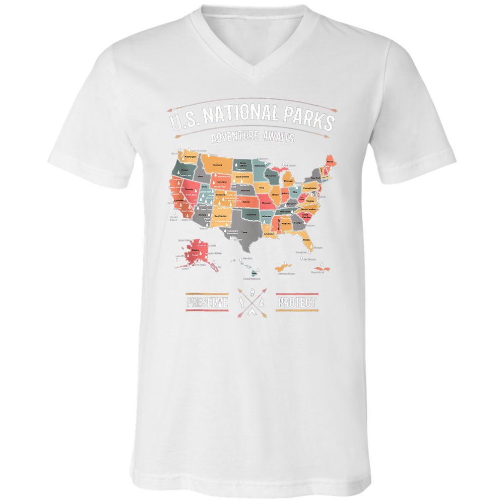 Unisex V-Neck T-Shirt - NNZ9AWXD - White - 5