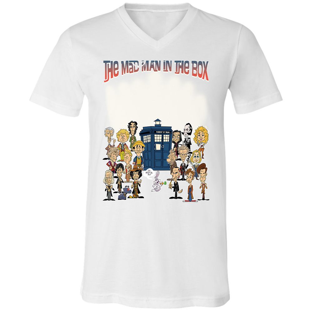 Unisex V-Neck T-Shirt - 5NBXEQFG - White - 5