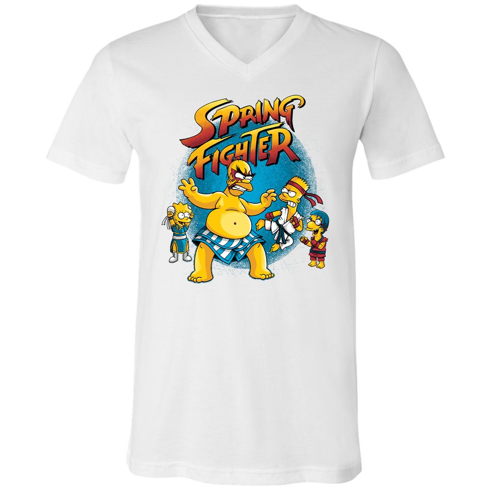 Unisex V-Neck T-Shirt - 7K9YBQ6Z - White - 5