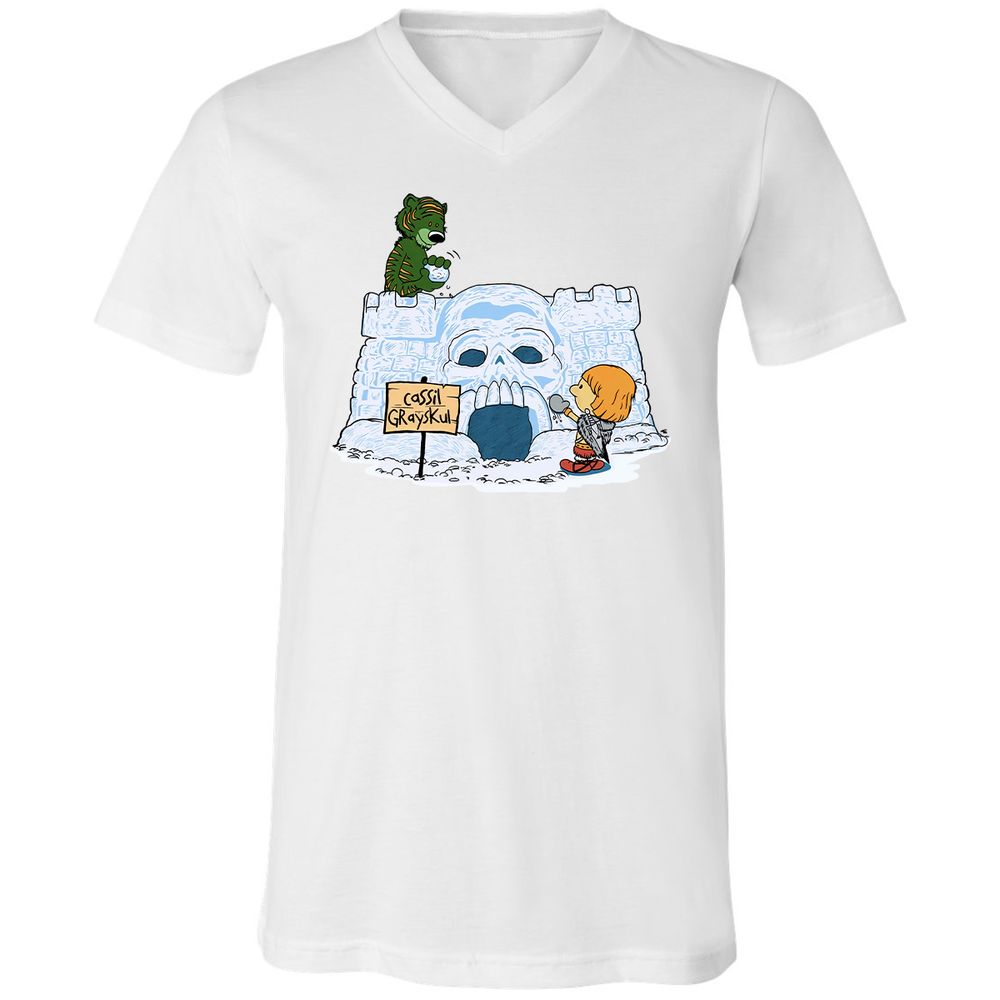 Unisex V-Neck T-Shirt - UCB9QDCJ - White - 5