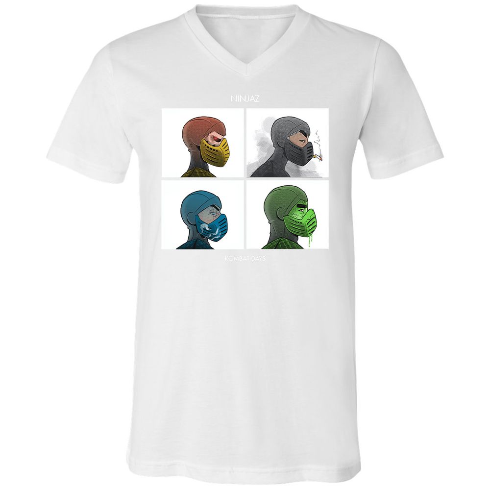 Unisex V-Neck T-Shirt - LQPZ49UY - White - 5