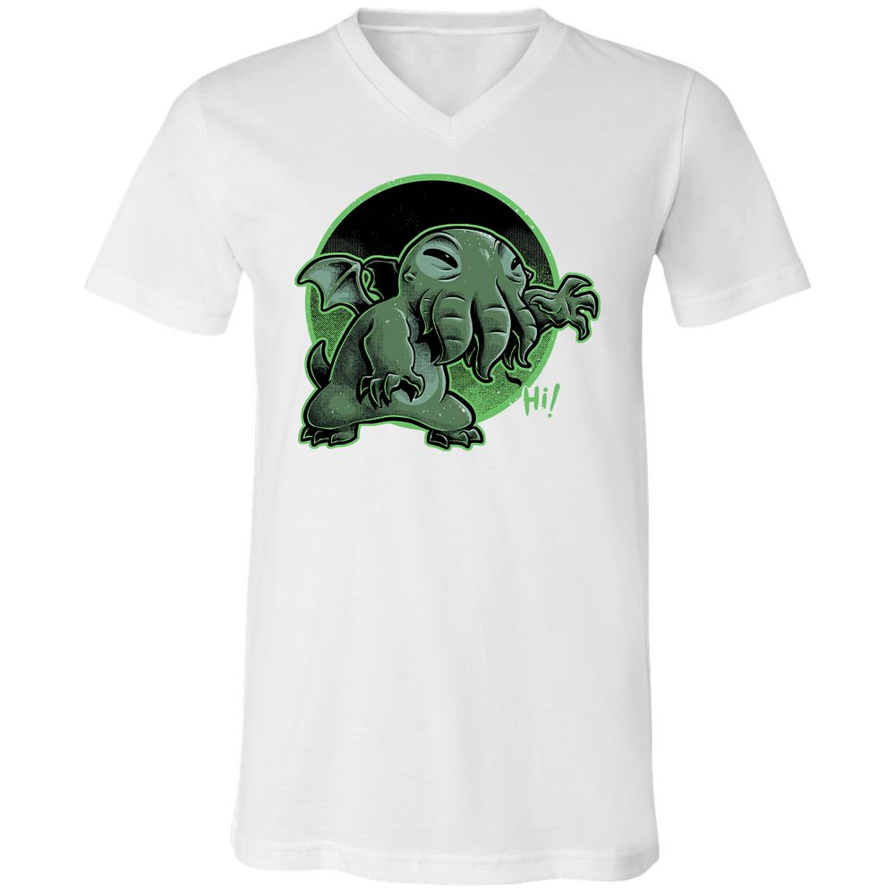 Unisex V-Neck T-Shirt - H9DCGJQM - White - 5