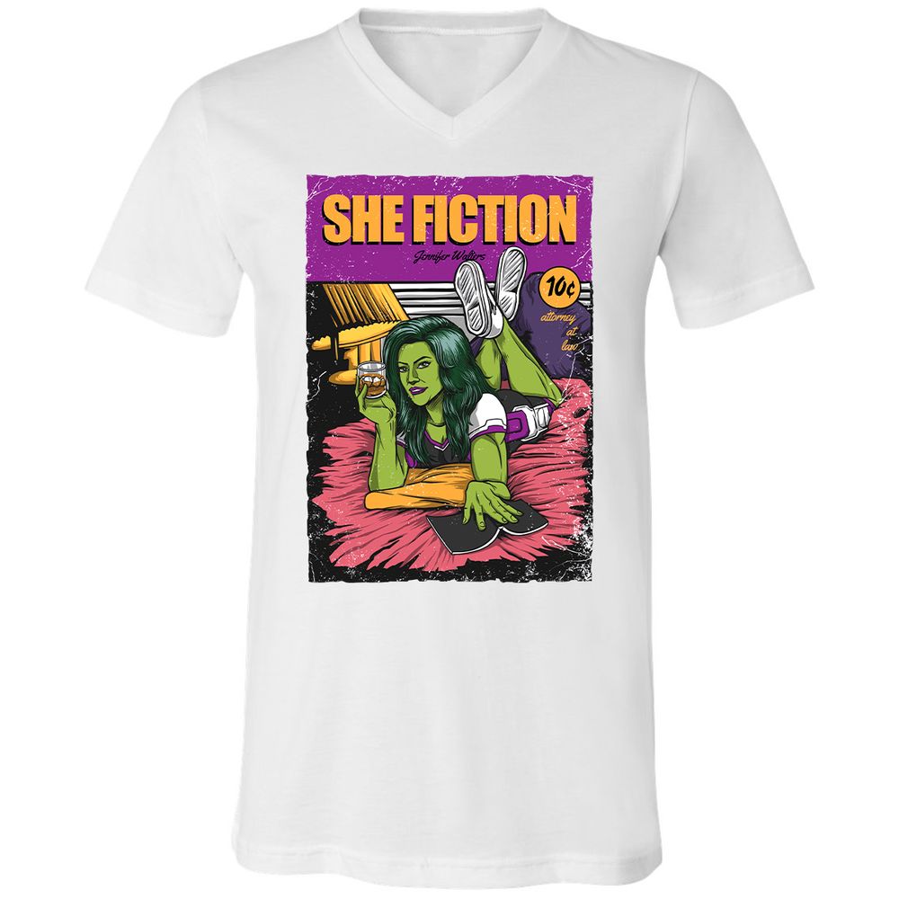 Unisex V-Neck T-Shirt - X1QNLK64 - White - 5