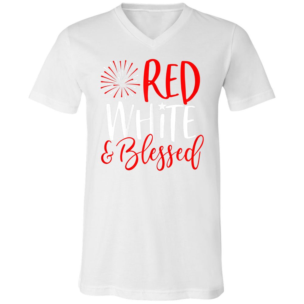 Unisex V-Neck T-Shirt - 5SPZF4MN - White - 5