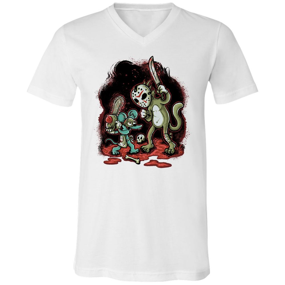 Unisex V-Neck T-Shirt - Y1M316Y4 - White - 5