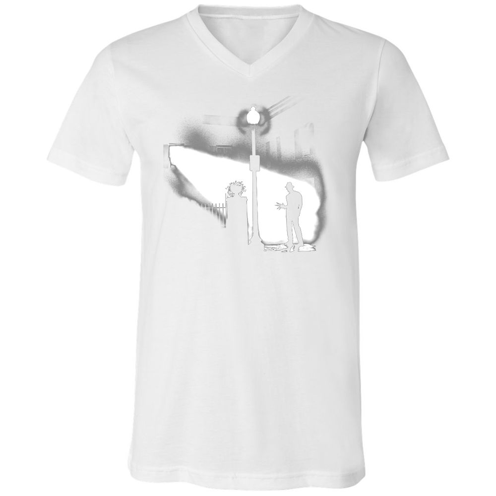 Unisex V-Neck T-Shirt - ZKA5L1MQ - White - 5