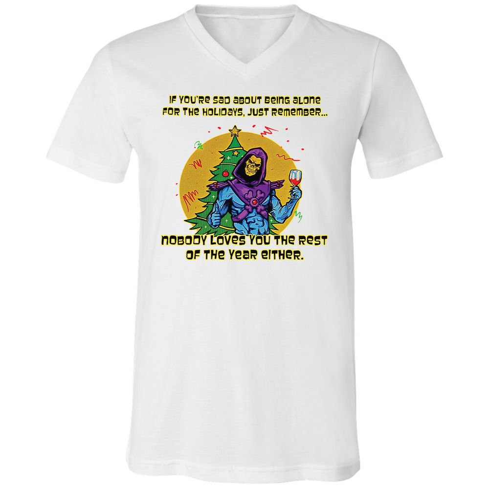 Unisex V-Neck T-Shirt - QGQ2XJF6 - White - 5