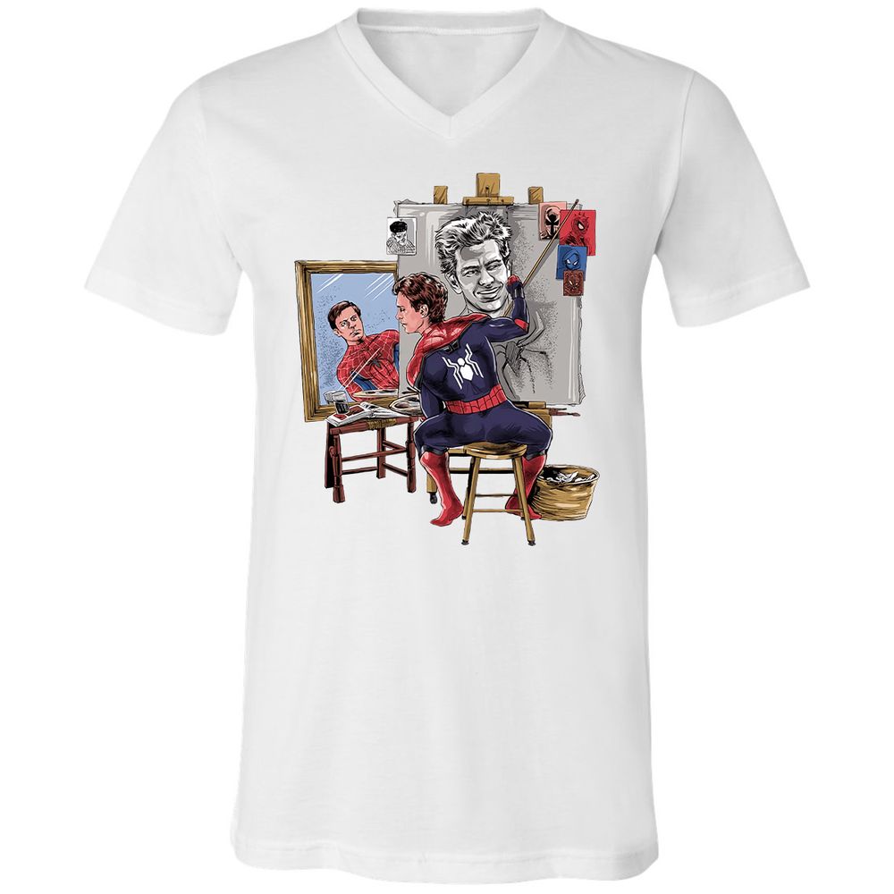 Unisex V-Neck T-Shirt - NHQ8TF3B - White - 5