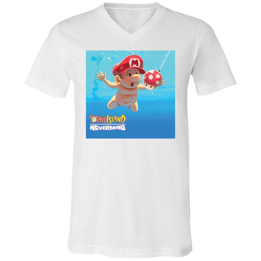 Unisex V-Neck T-Shirt - L7XCG5RH - White - 5