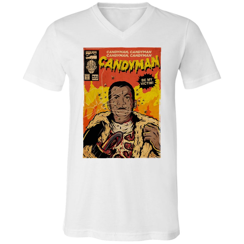 Unisex V-Neck T-Shirt - BKH4T9YG - White - 5