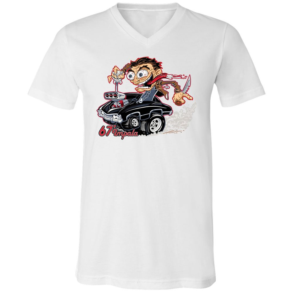 Unisex V-Neck T-Shirt - RKXFV9TJ - White - 5