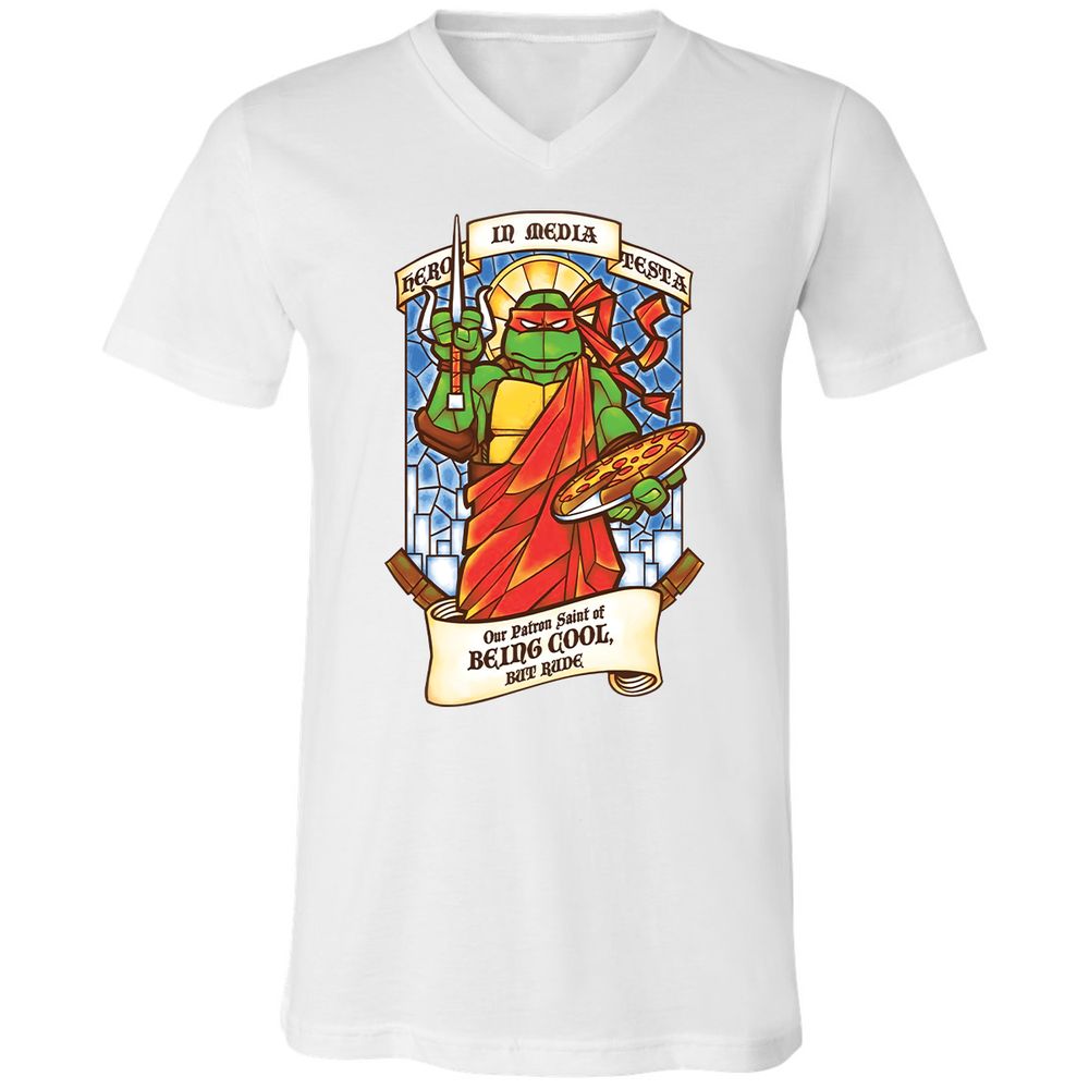 Unisex V-Neck T-Shirt - Y6FLAE1C - White - 5