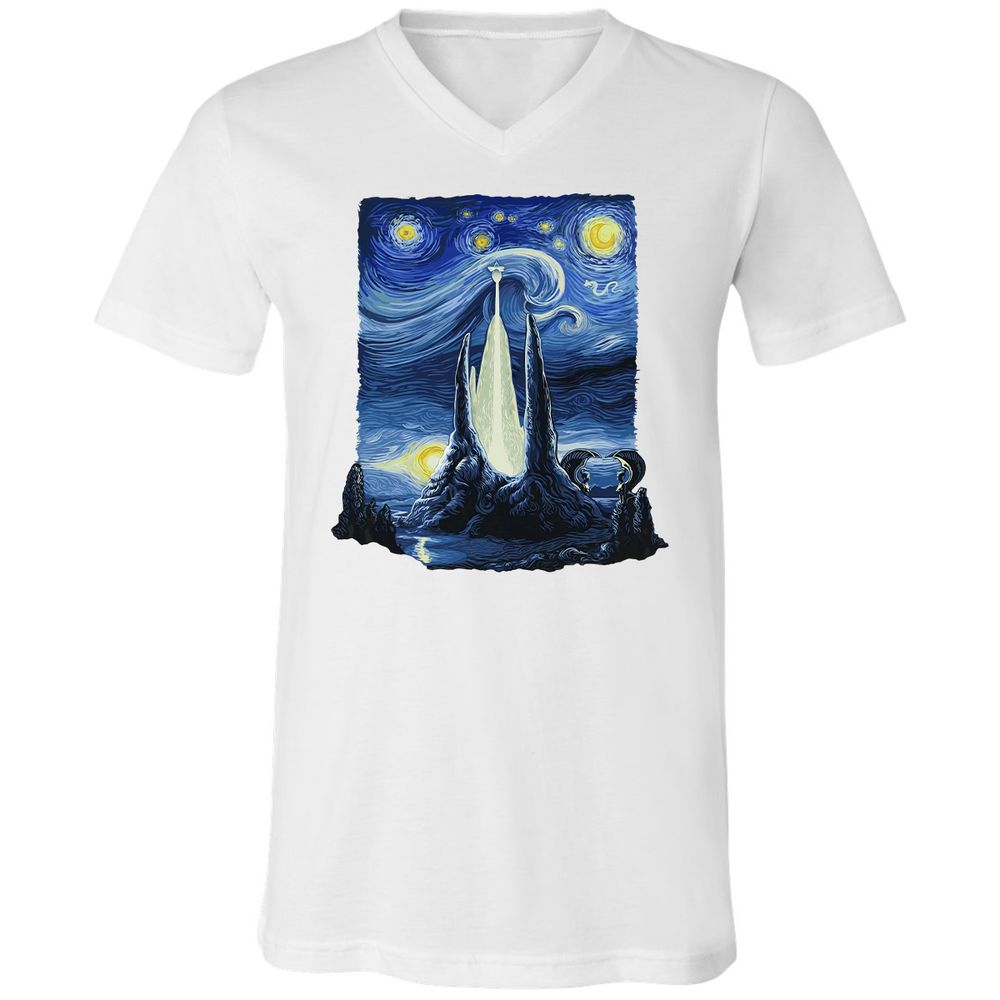 Unisex V-Neck T-Shirt - 5C6JR9D2 - White - 5