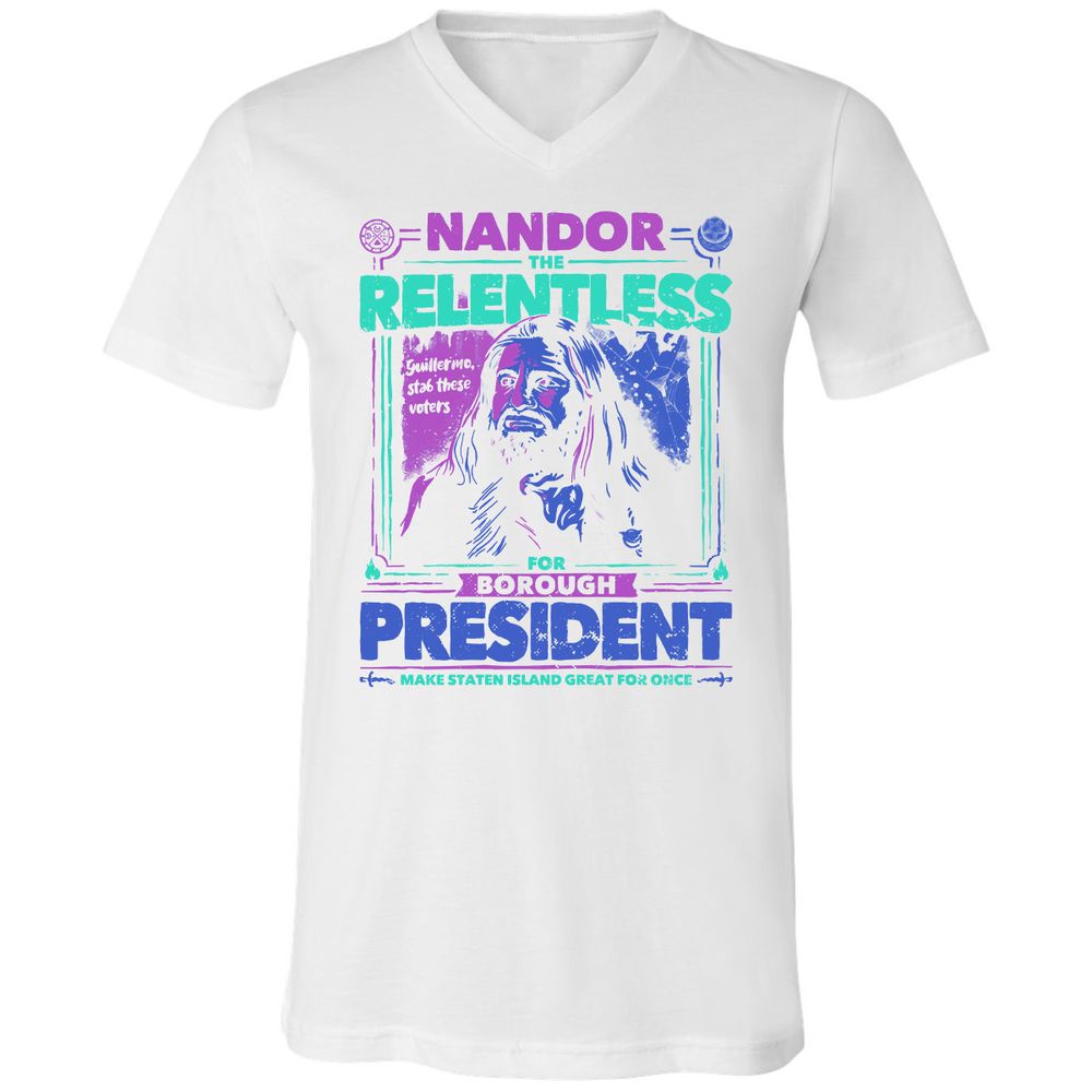 Unisex V-Neck T-Shirt - JHBWRX49 - White - 5