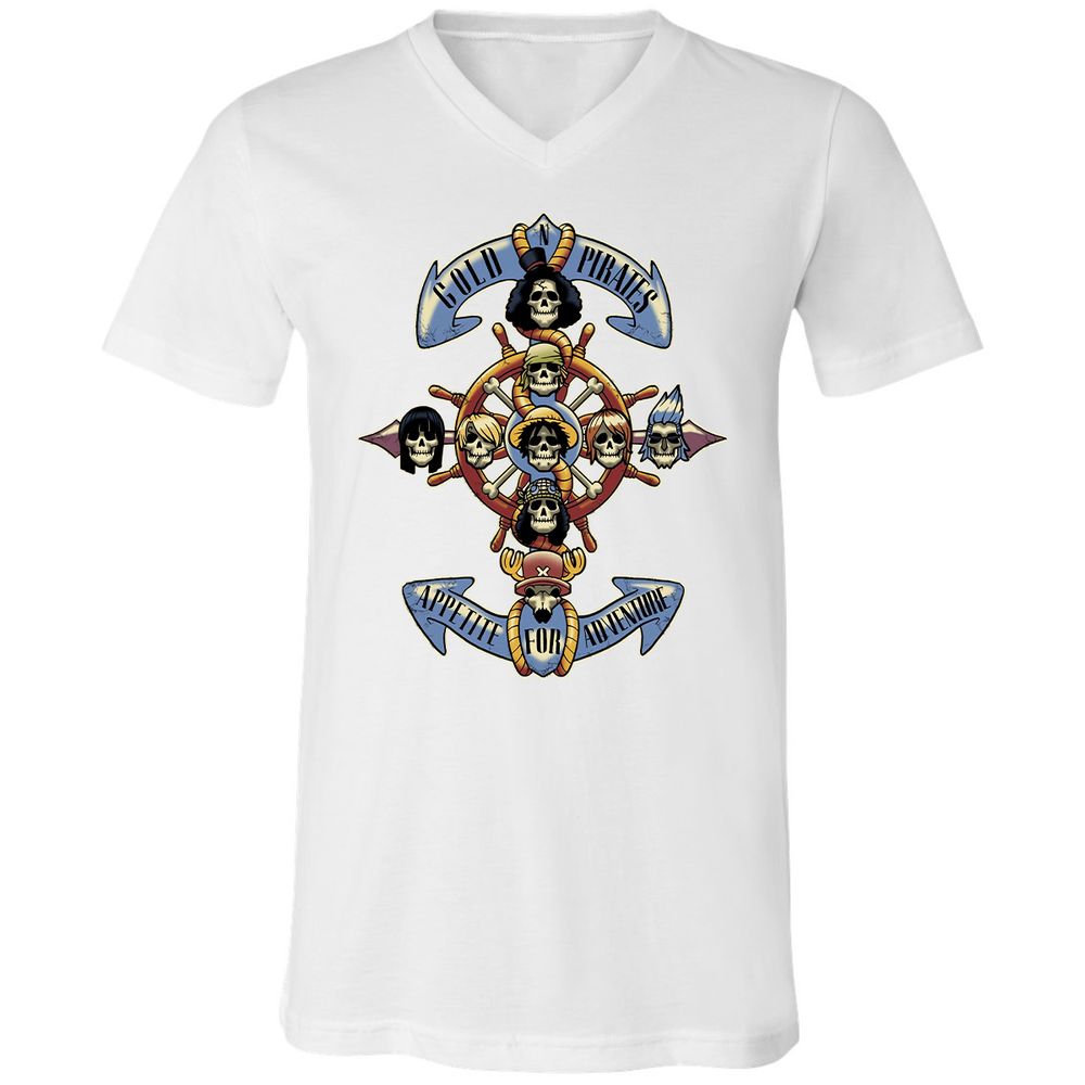 Unisex V-Neck T-Shirt - NPJ5LTPQ - White - 5