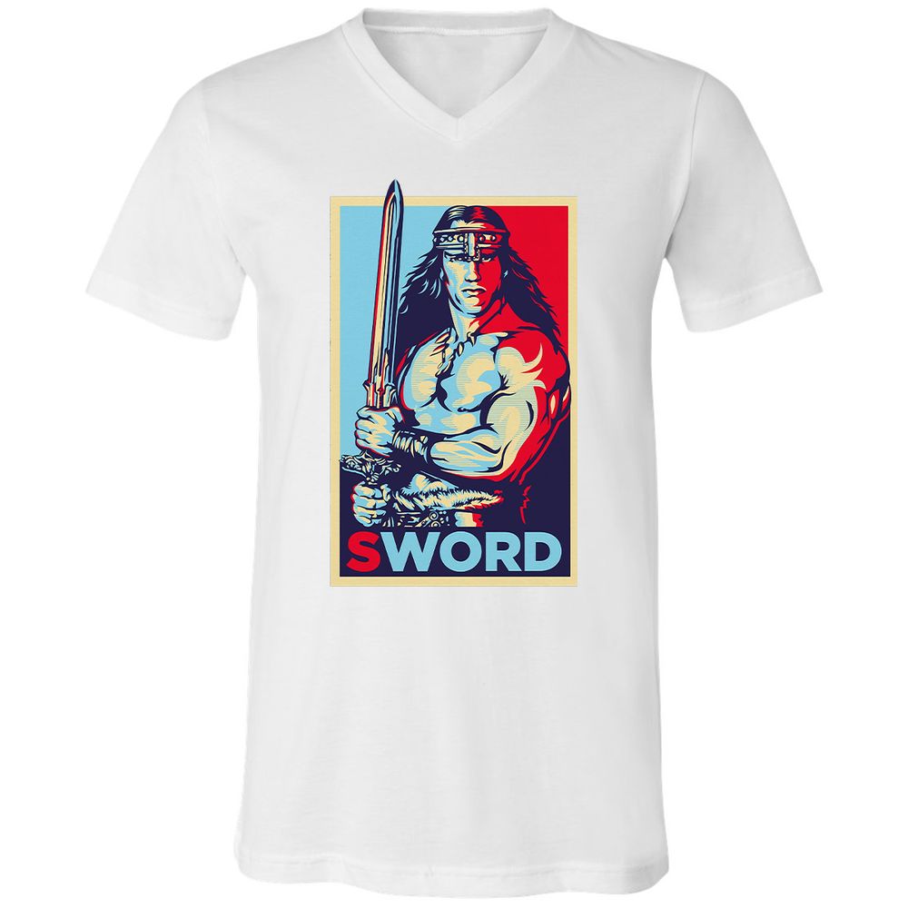 Unisex V-Neck T-Shirt - K8JV657Z - White - 5