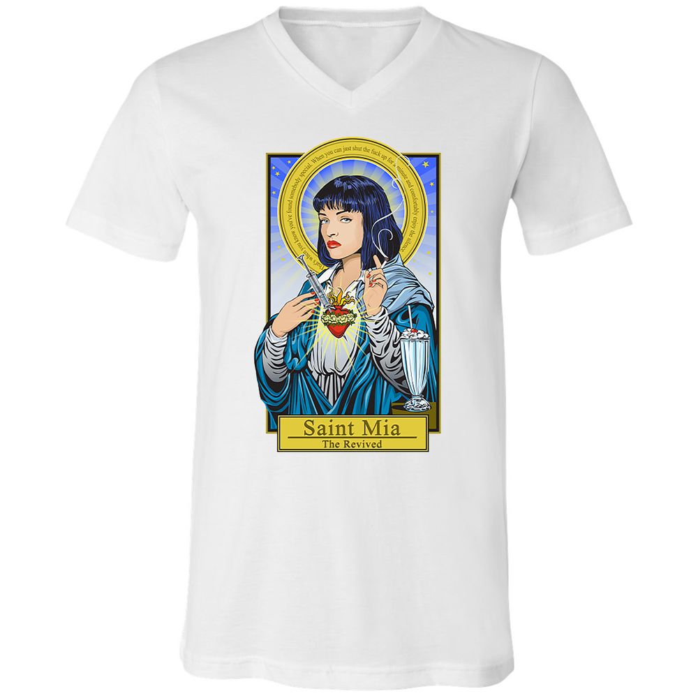 Unisex V-Neck T-Shirt - 1NZ6XVTB - White - 5