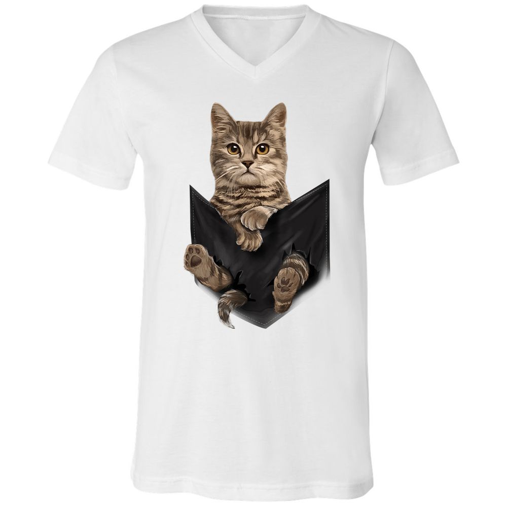 Unisex V-Neck T-Shirt - M14ZND4Y - White - 5